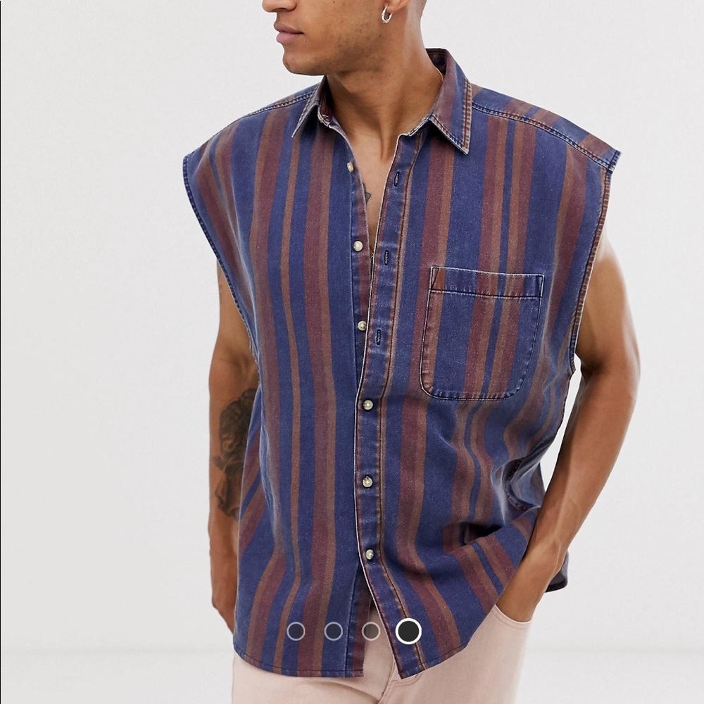 ASOS Relaxed 90s Style In Denim Stripe